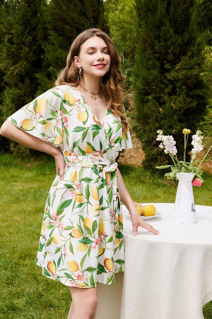 Woman White  printed Fit and Flare dress