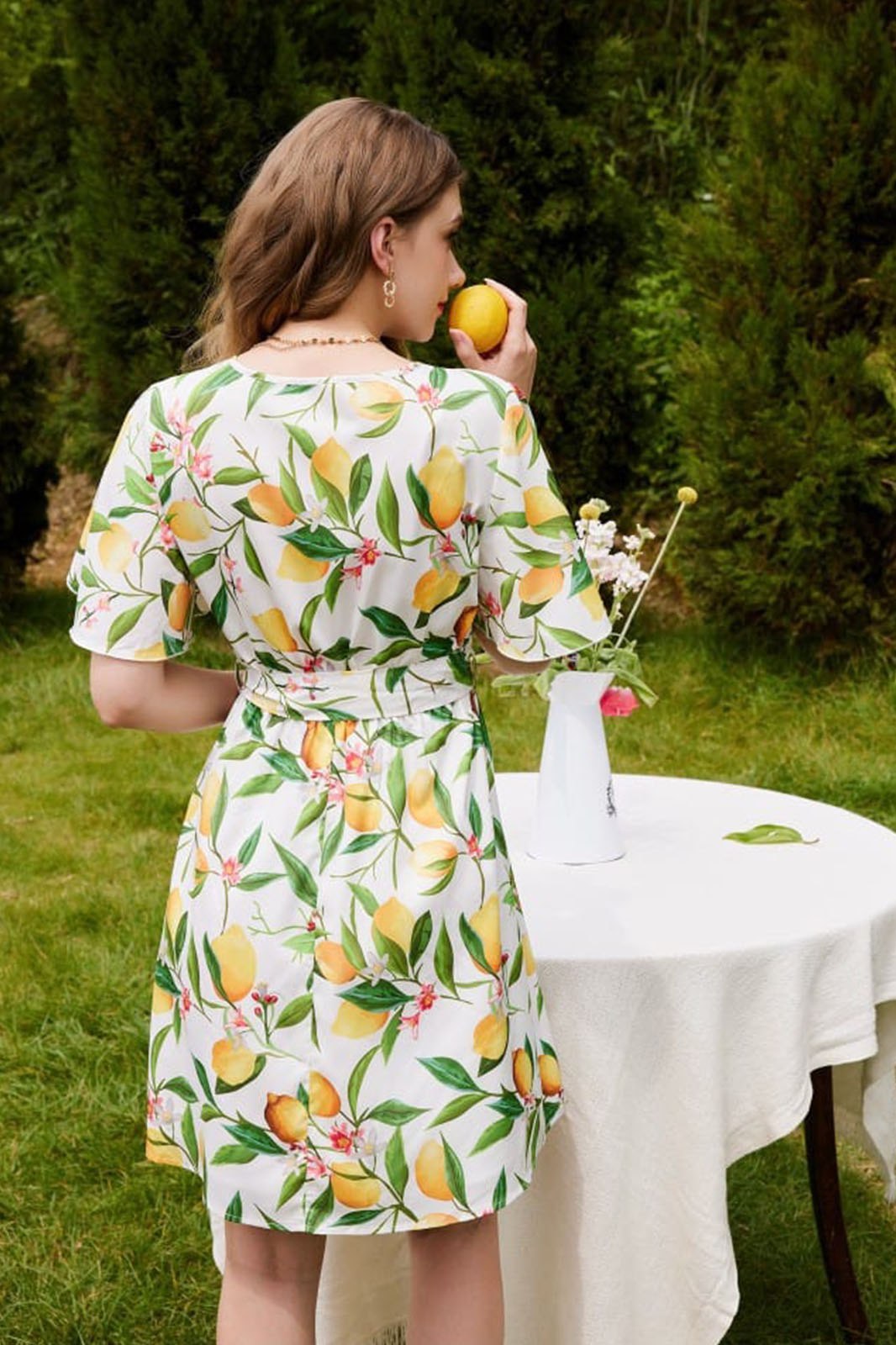 Woman White  printed Fit and Flare dress