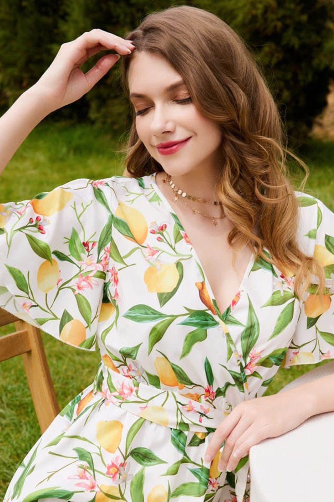 Woman White  printed Fit and Flare dress