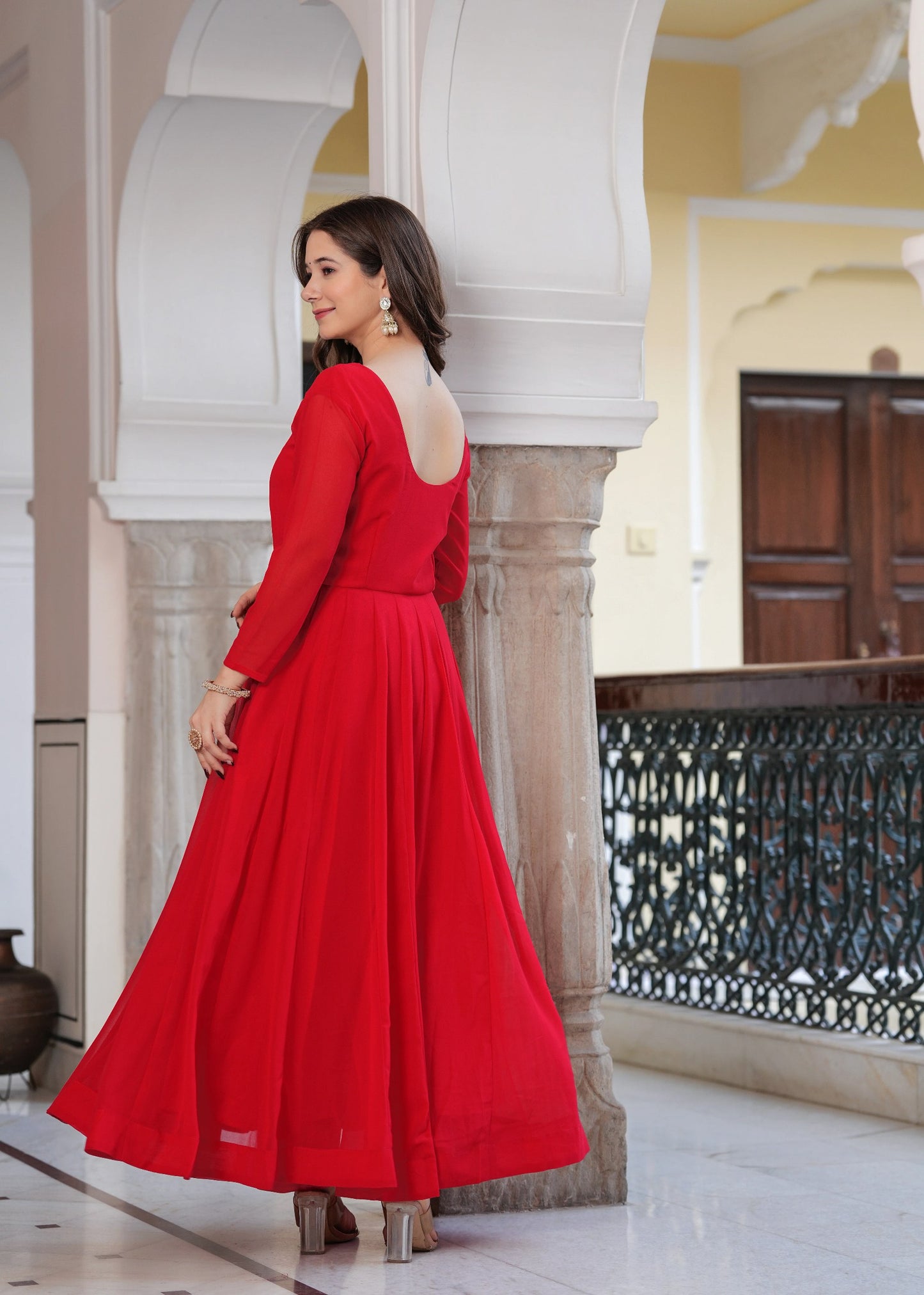 Heavy georgette gown With pant & dupatta