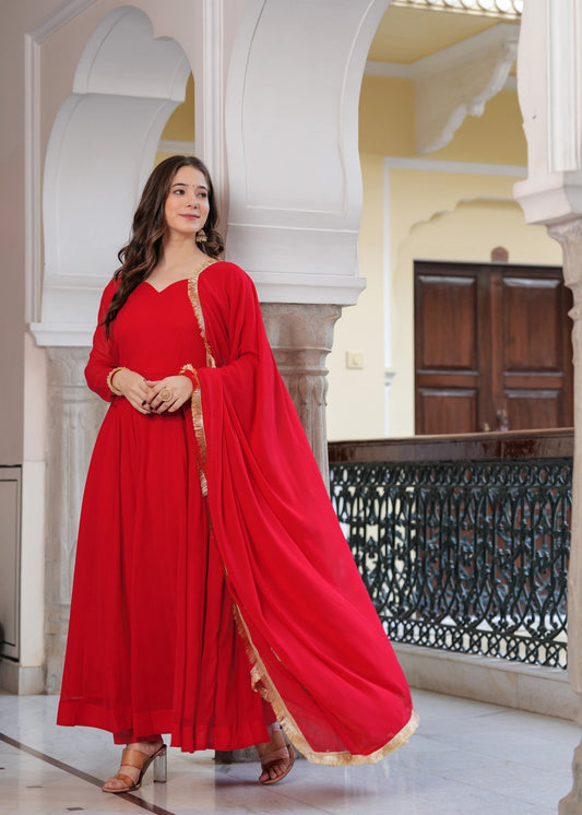 Heavy georgette gown With pant & dupatta