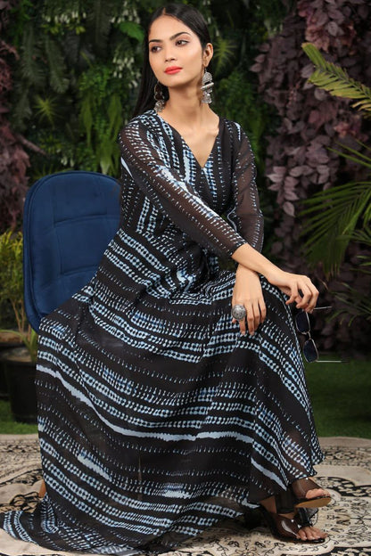 Fancy Georgette  chain printed long dress