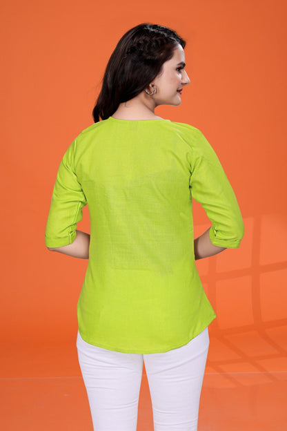 Embroidery Cotton Blend Fancy top