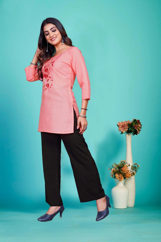 Casual cotton blend Tunic Top