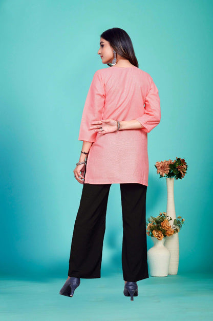 Casual cotton blend Tunic Top