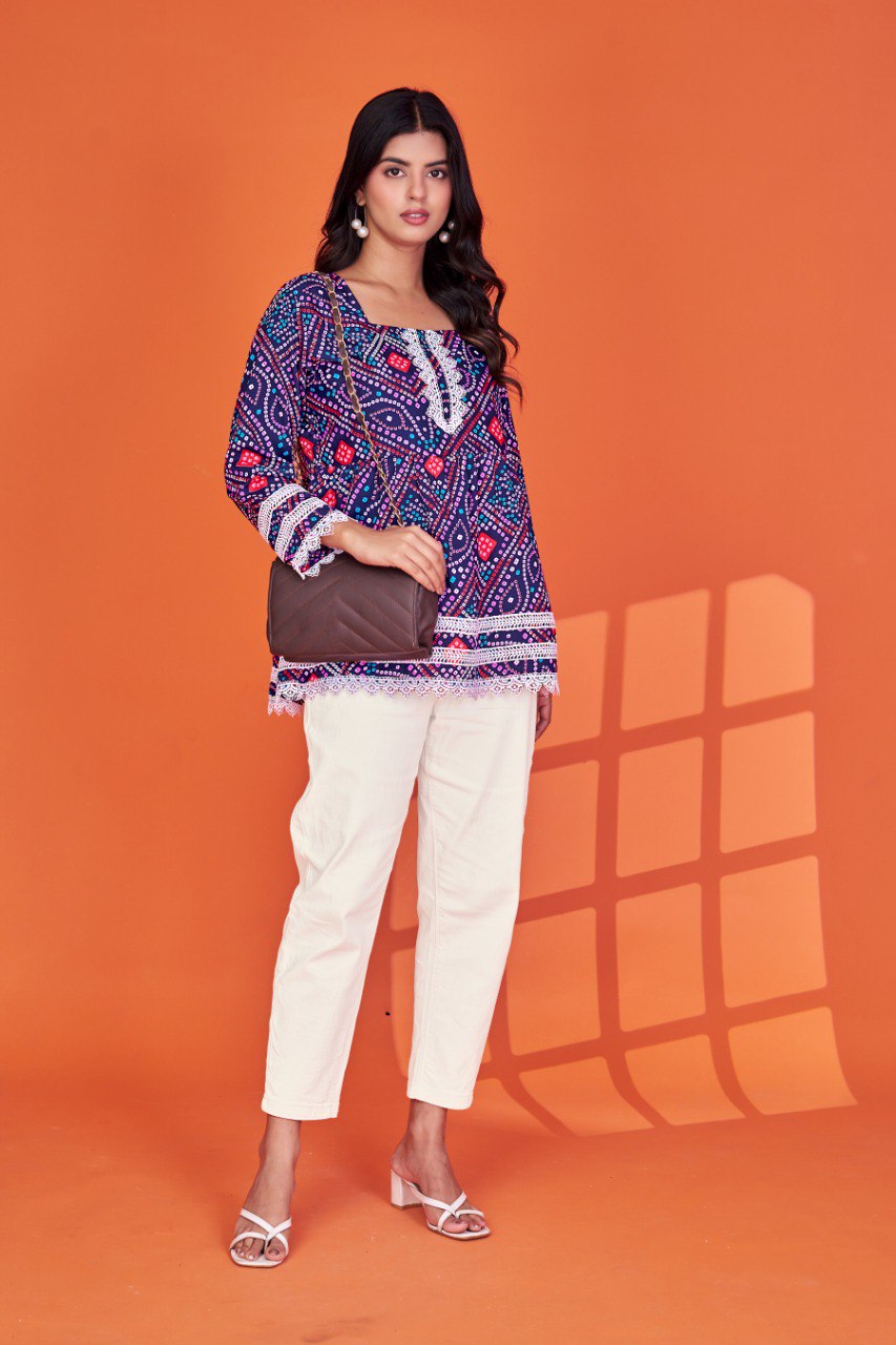 Digital Printed Delta Silk  Tunic