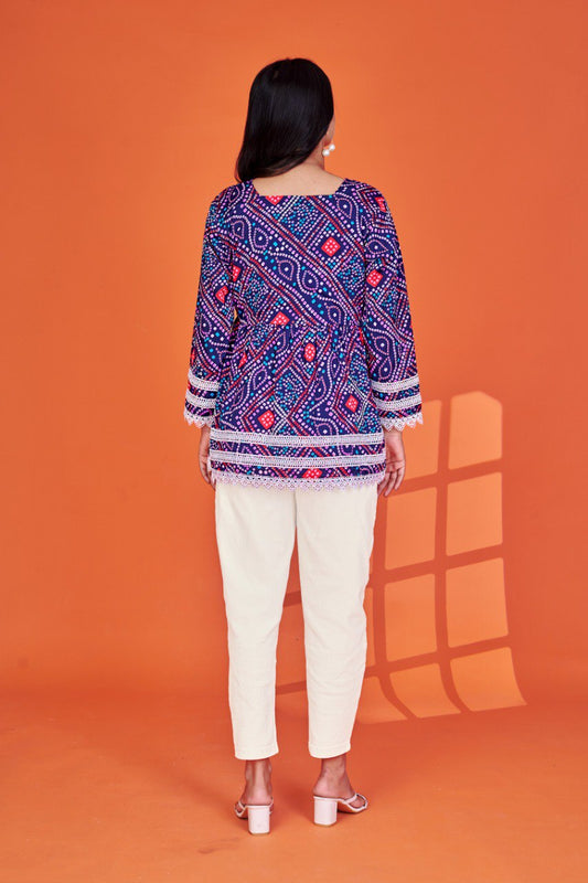 Digital Printed Delta Silk  Tunic