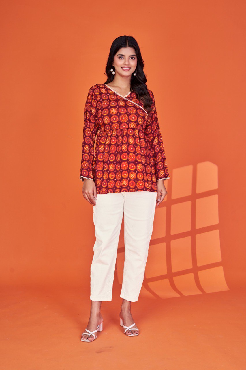 Print Delta Silk anagarkha style Tunic