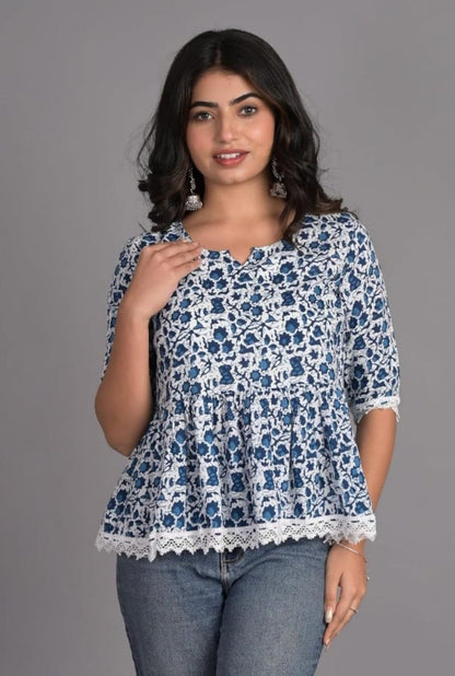 Woman fancy Cotton Printed top