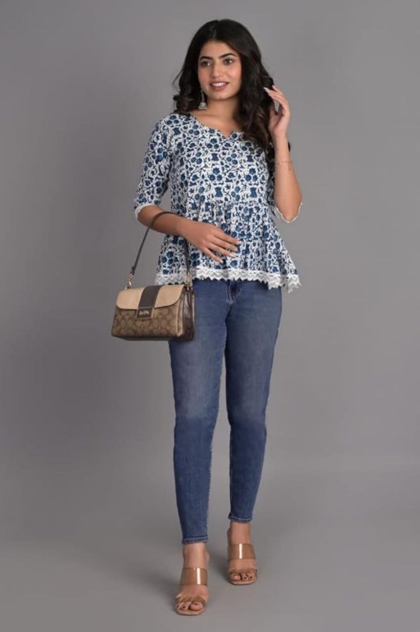 Woman fancy Cotton Printed top