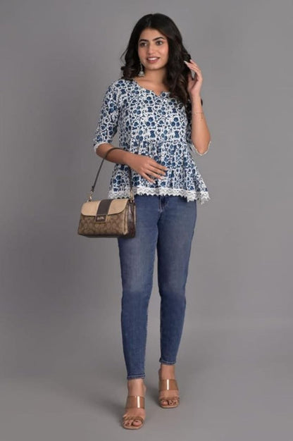 Woman fancy Cotton Printed top