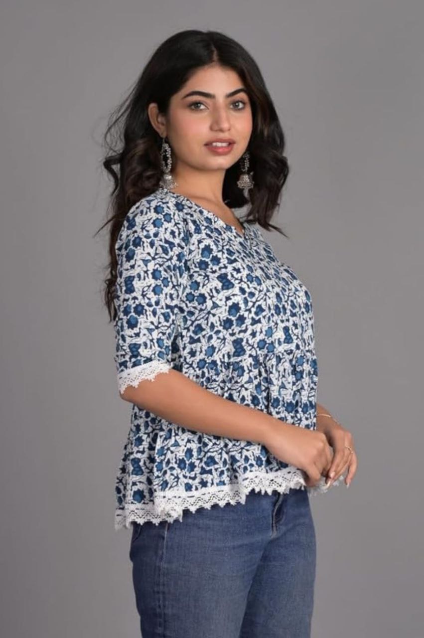 Woman fancy Cotton Printed top