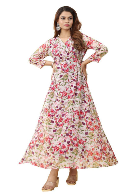 Fancy Georgette Pink Floral Printed dress