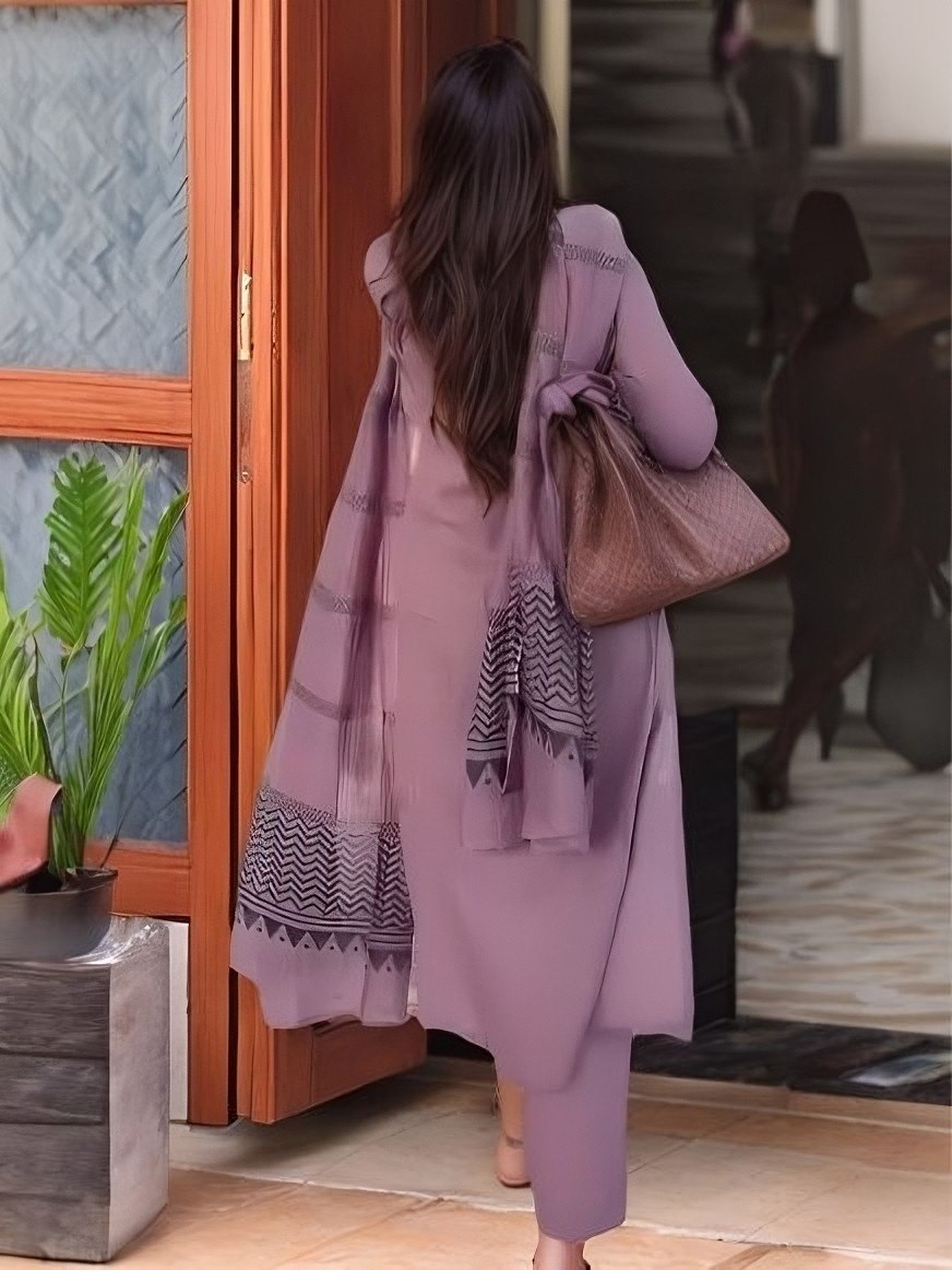 Pink cotton Straight  Kurta-pant & Dupatta