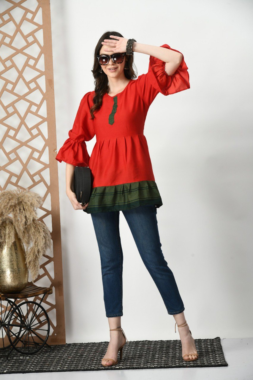 Woman fancy delta silk plain Tunic