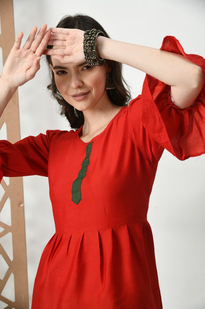 Woman fancy delta silk plain Tunic