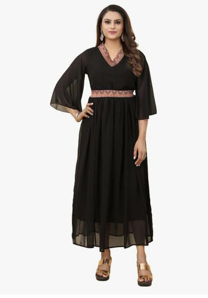 Woman Black georgette dress