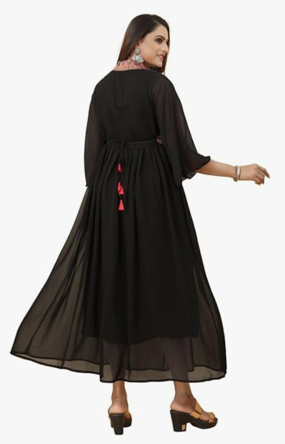 Woman Black georgette dress