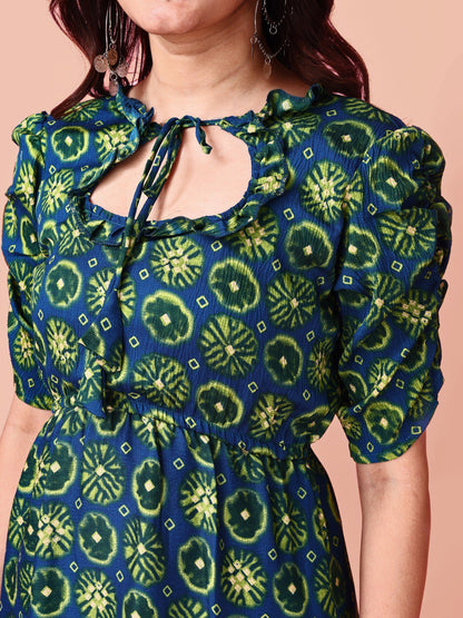 Woman fancy  Gotta pati printed dress