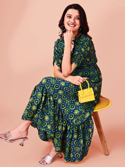 Woman fancy  Gotta pati printed dress