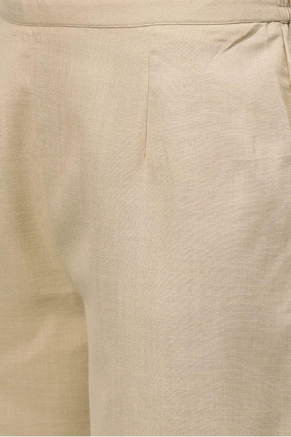 Woman Cotton Cream kurti-pant