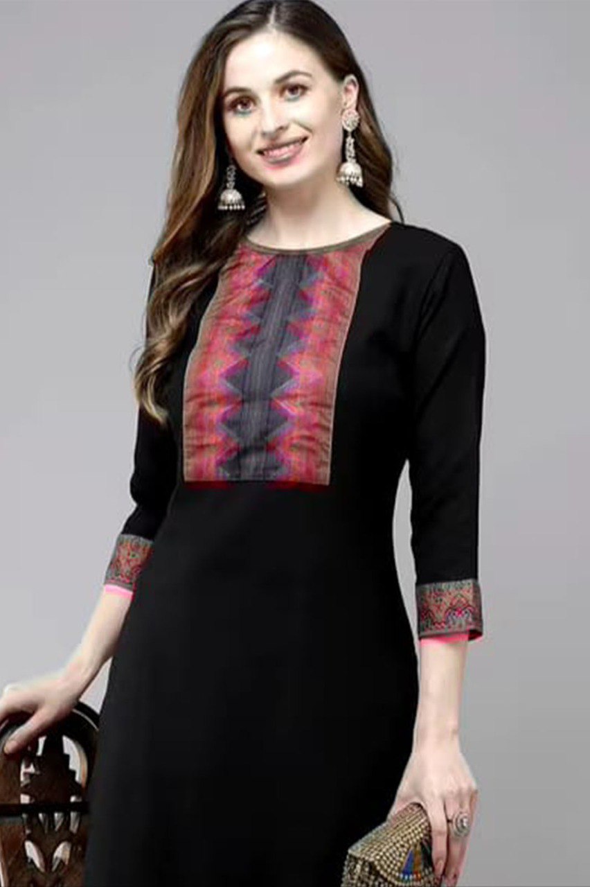 Woman Cotton Black kurti-pant
