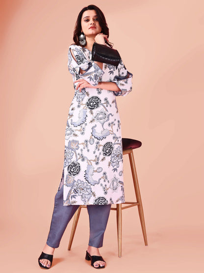 Woman digital printed kurti pant