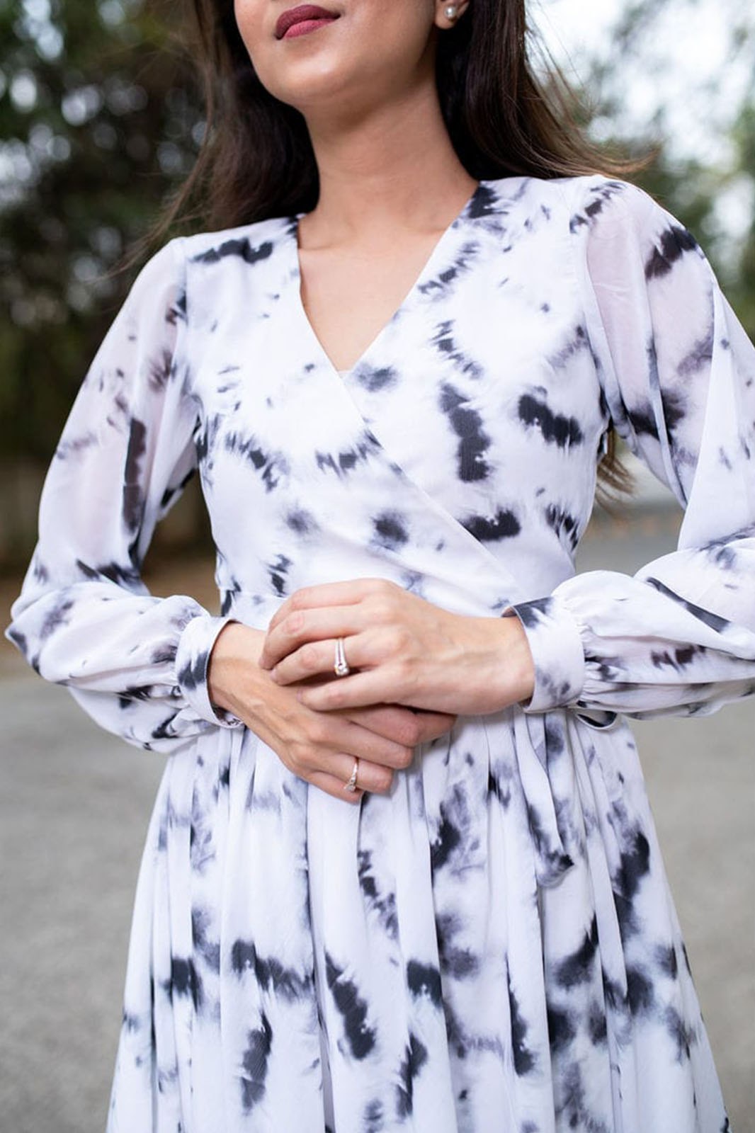 Woman White Fit and Flare dress