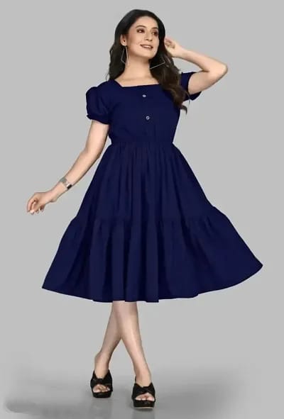 Woman Blue Fit and Flare dress