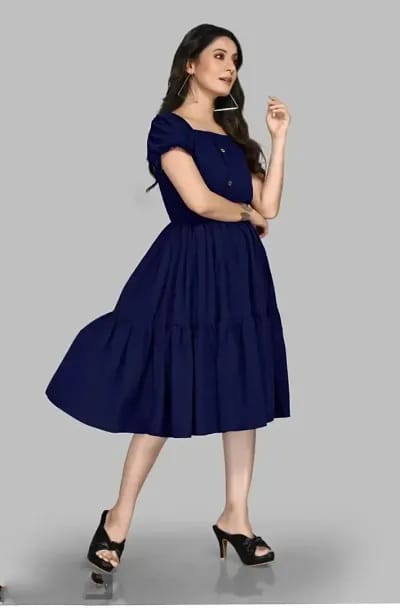Woman Blue Fit and Flare dress