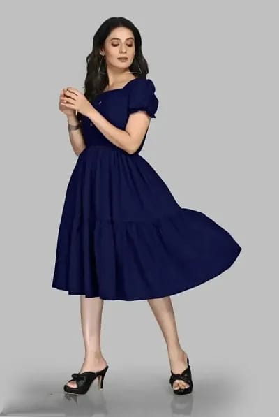Woman Blue Fit and Flare dress