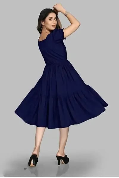 Woman Blue Fit and Flare dress