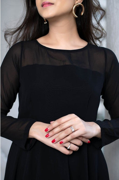 Woman Black georgette dress